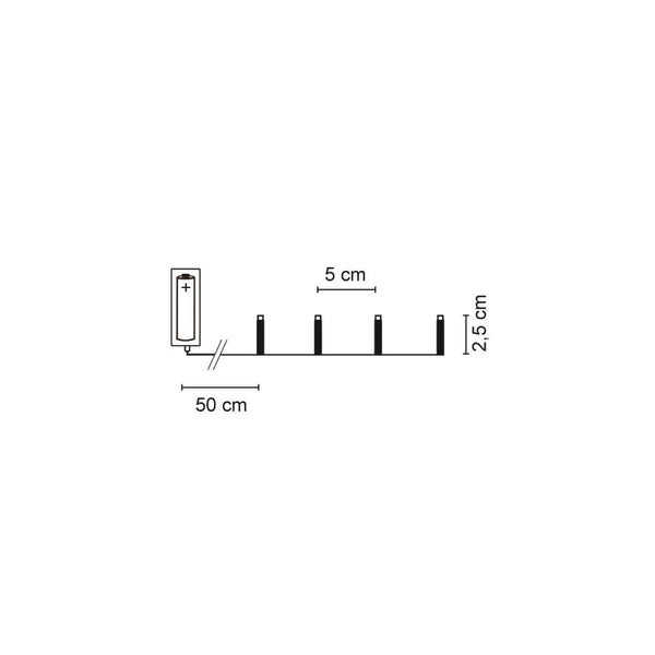 LED-Minilichterkette, warmweiße LEDs